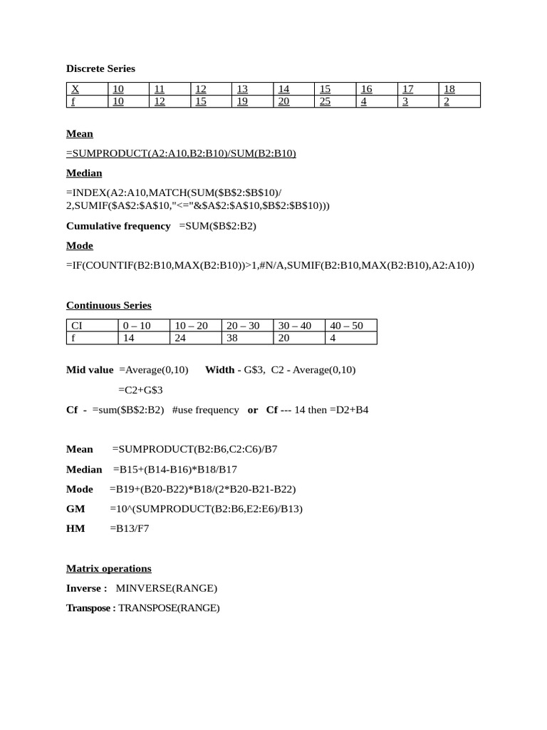 Statistical Analysis of Discrete Series | PDF