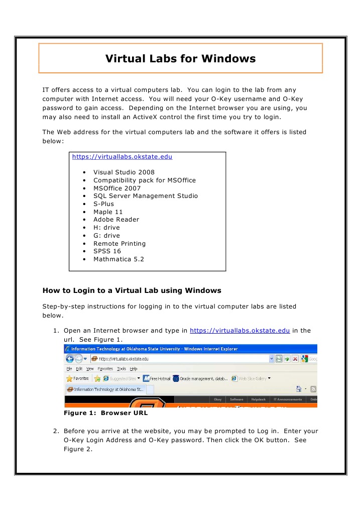 Virtual Labs Access Guide for Windows | PDF | Login | World Wide Web