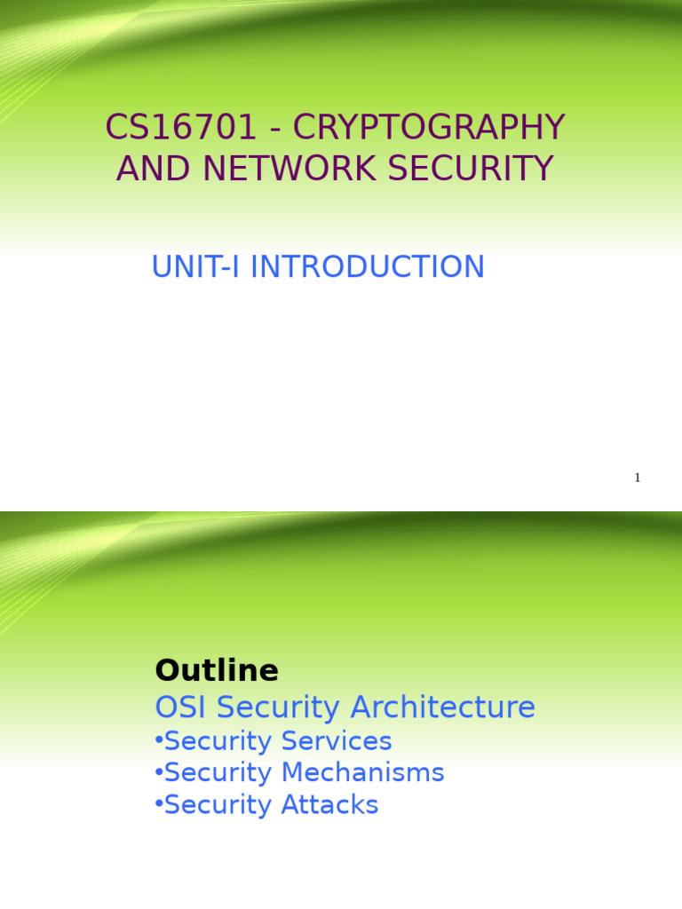 CNS_UNIT_I | PDF | Cryptography | Cryptanalysis