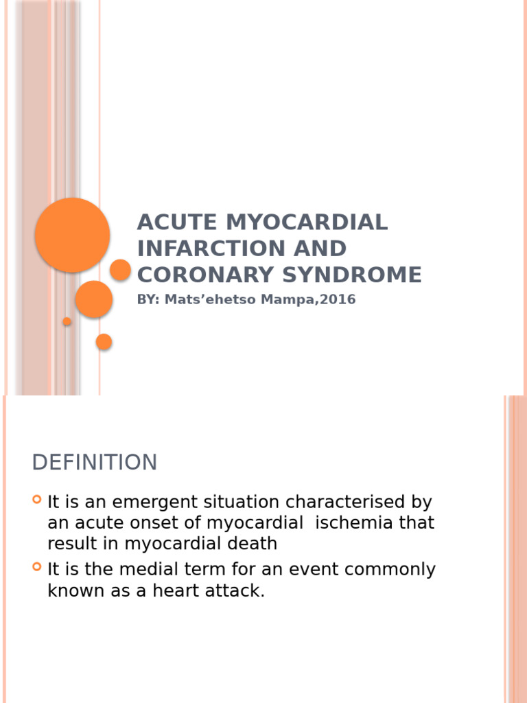 Acute Mayocardial Infarction and Coronary Syndrome | PDF | Myocardial ...