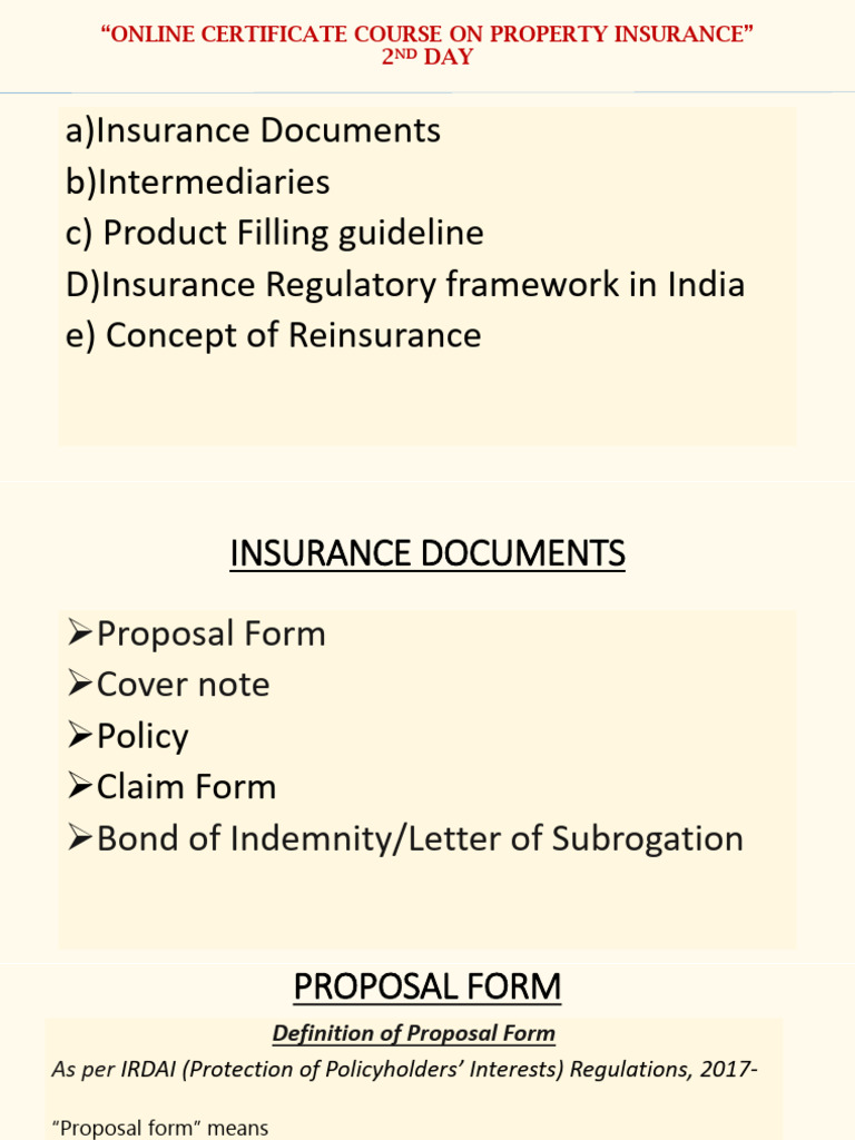 Property Insurance Course Overview | PDF | Insurance | Statutory ...