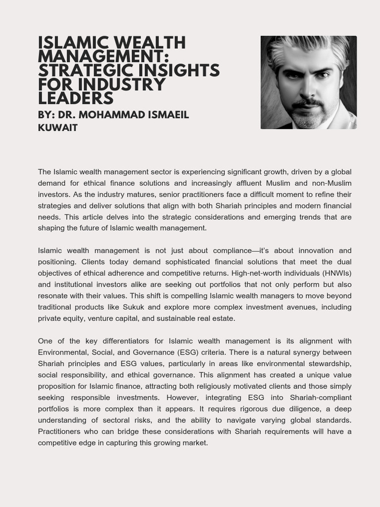 Article Mohammad Ismaeil - Wealth Management | PDF | Islamic Banking ...
