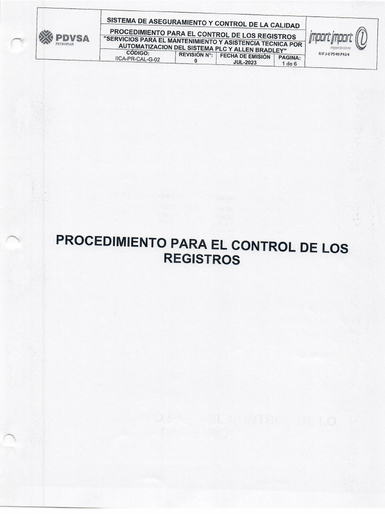 2 Proc Control de Los Registros | PDF