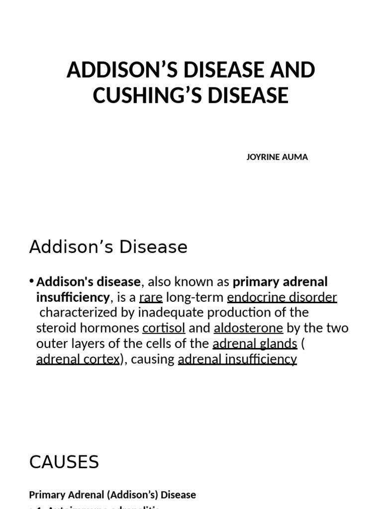 Addison's Disease and Cushing's Disease | PDF | Adrenal Gland | Cortisol