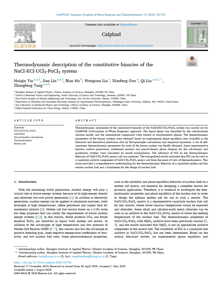 2020 Thermodynamic Description of The Constitutive Binaries of The NaCl ...