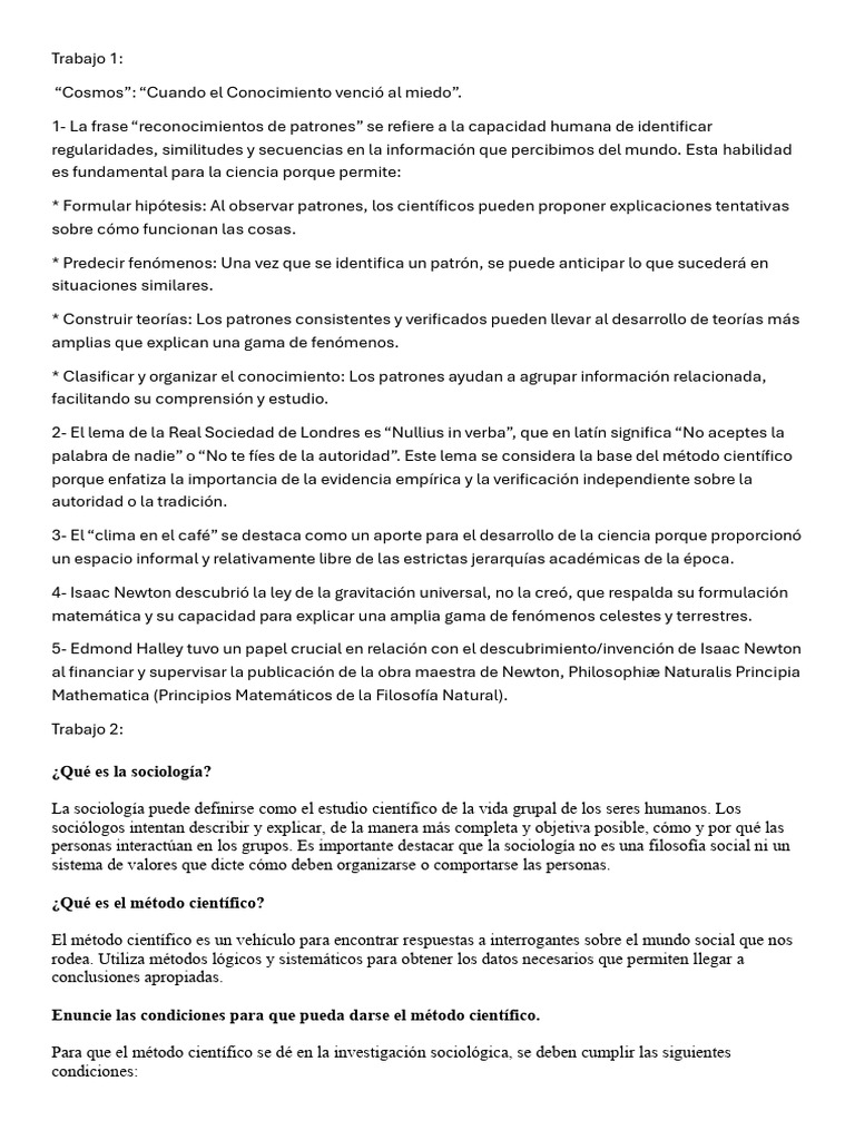 Patrones del Conocimiento y Método Científico | PDF | Método científico ...