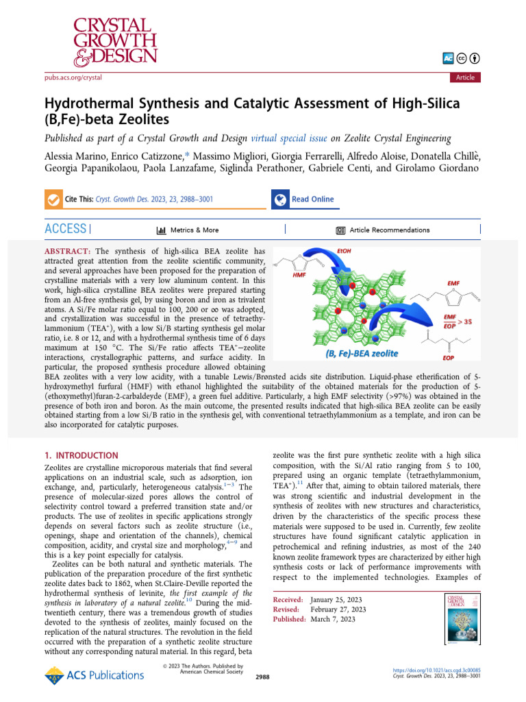 High-Silica BEA Zeolite Synthesis Study | PDF | Zeolite | Catalysis