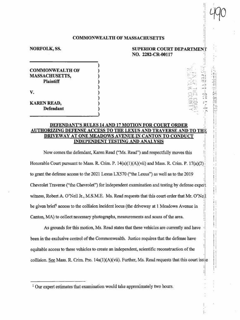 Defendant's Rules 14 and 17 Motion For Court Order Authorizing Defense ...