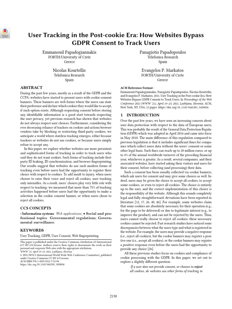User Tracking Beyond Cookie Consent | PDF | Http Cookie | Computing