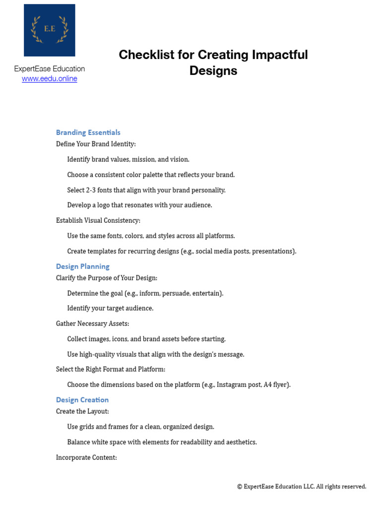 Impactful Design Checklist Guide | PDF | Brand | Typefaces