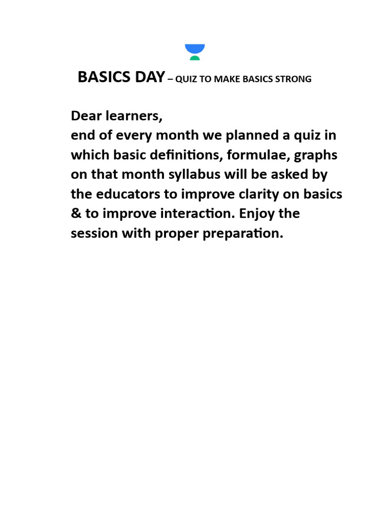 Basics Day | PDF