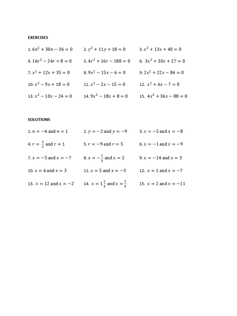 Quadratic Equations and Solutions | PDF