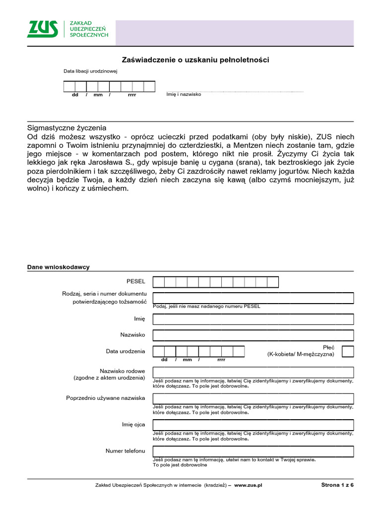 Zus PDF | PDF