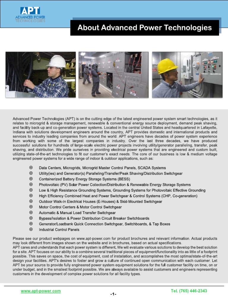 Advanced Power Technologies Overview | PDF