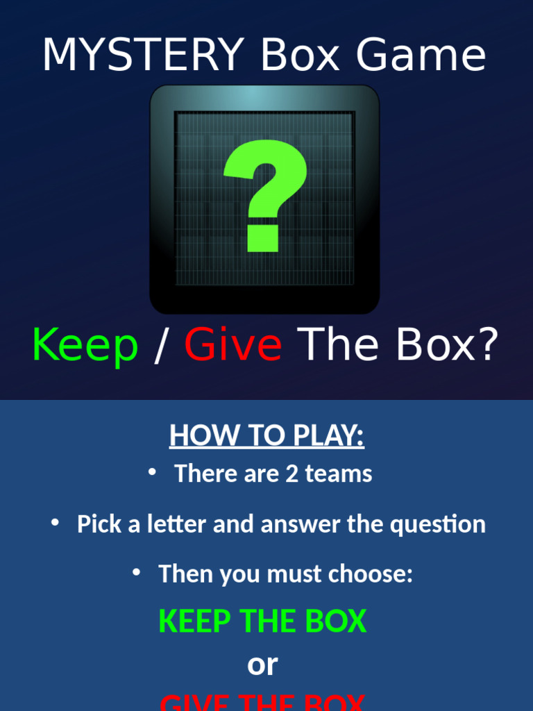 Mystery Box Game Instructions | PDF