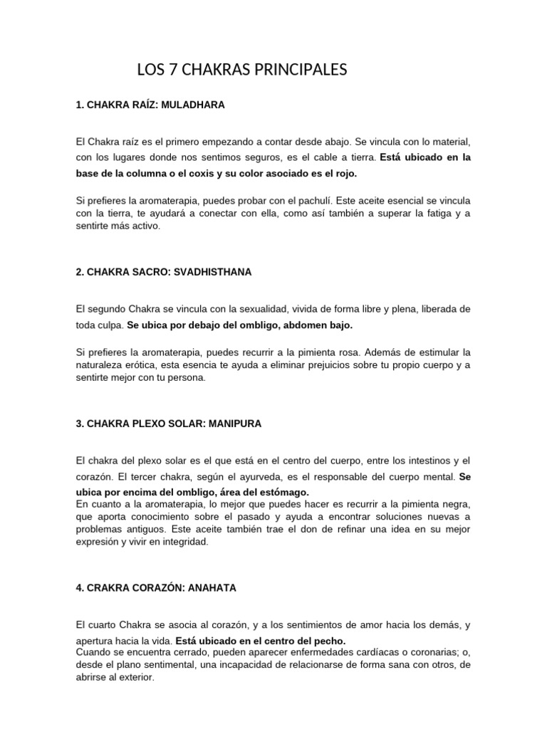 Guía de los 7 Chakras y Aromaterapia | PDF | Mente