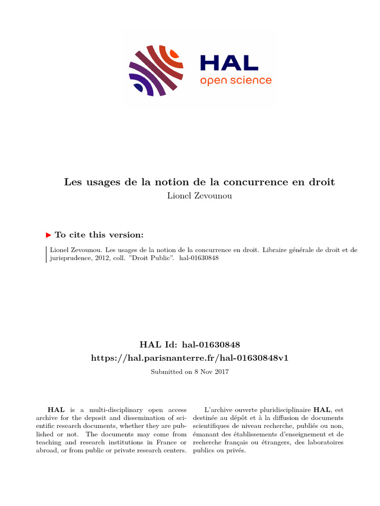 Usages de la concurrence en droit | PDF | Règles de concurrence | Traité
