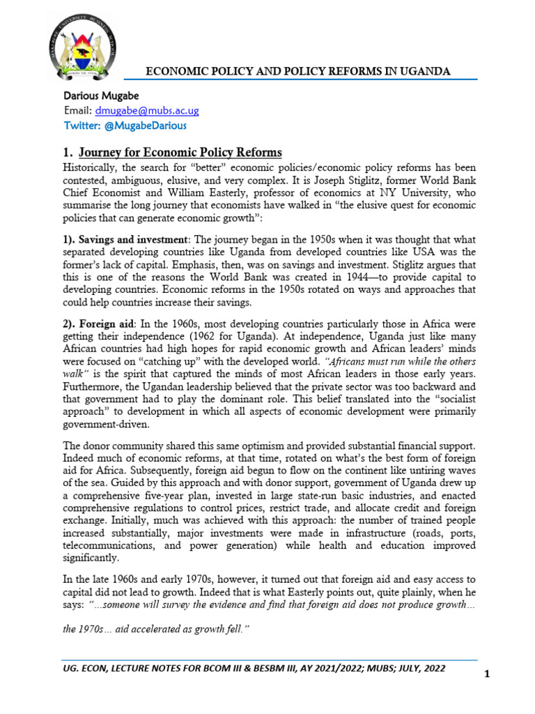 Economic Policy Reforms | PDF | Fiscal Policy | Taxes