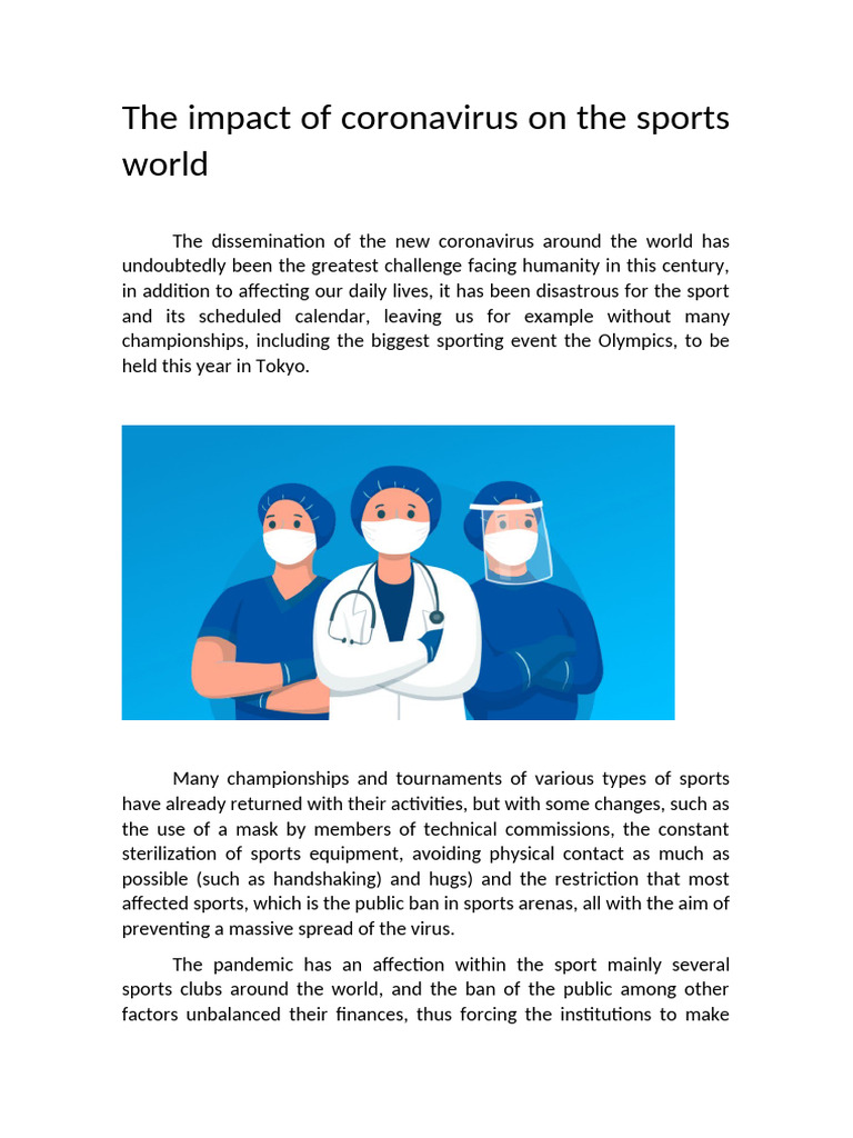 The Impact of Coronavirus On The Sports World | PDF