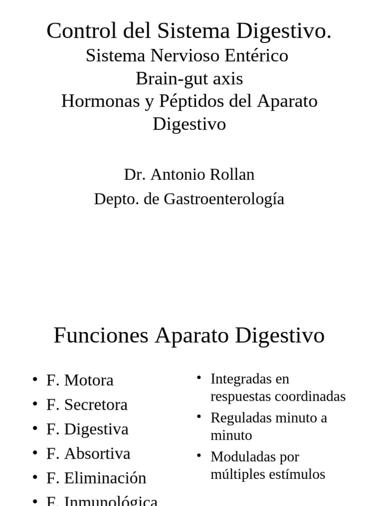 Control del Sistema Digestivo y Eje Cerebro-Intestino | PDF | Anatomía ...