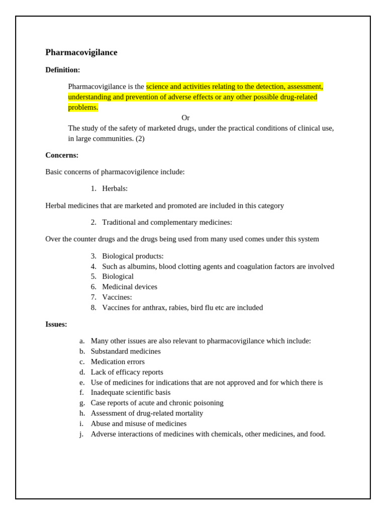 Understanding Pharmacovigilance Practices | PDF | Pharmacovigilance ...
