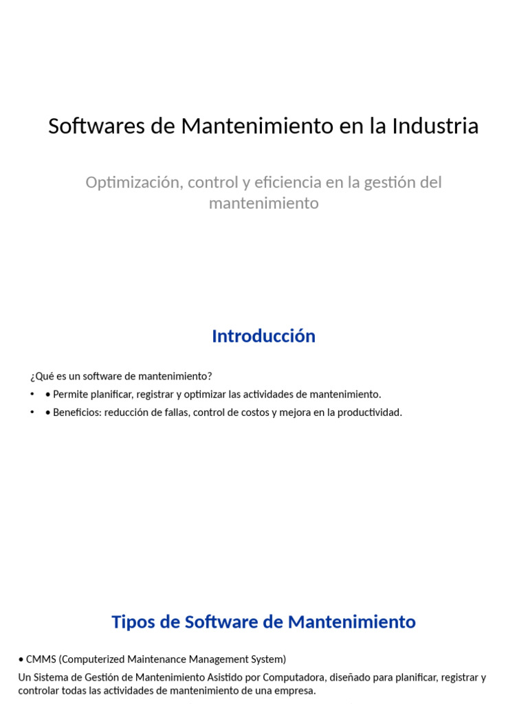 MP Software para Mantenimiento Eficiente | PDF | Internet de las Cosas ...