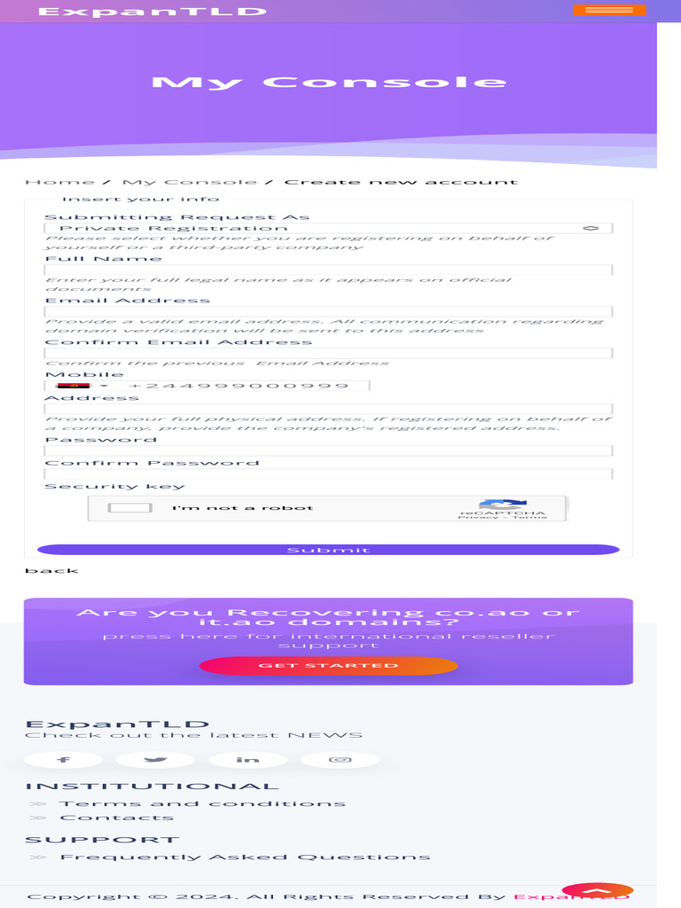 ExpanTLD - Create New Account | PDF