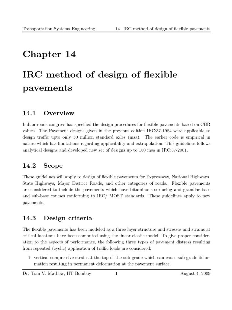 IRC 37-2012 Flexible Pavement Design | PDF | Deformation (Engineering ...