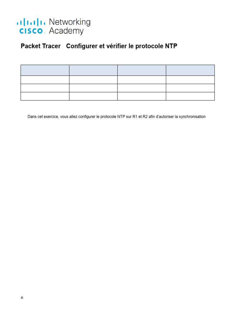 Configurer NTP avec Packet Tracer | PDF | Architecture (Informatique ...