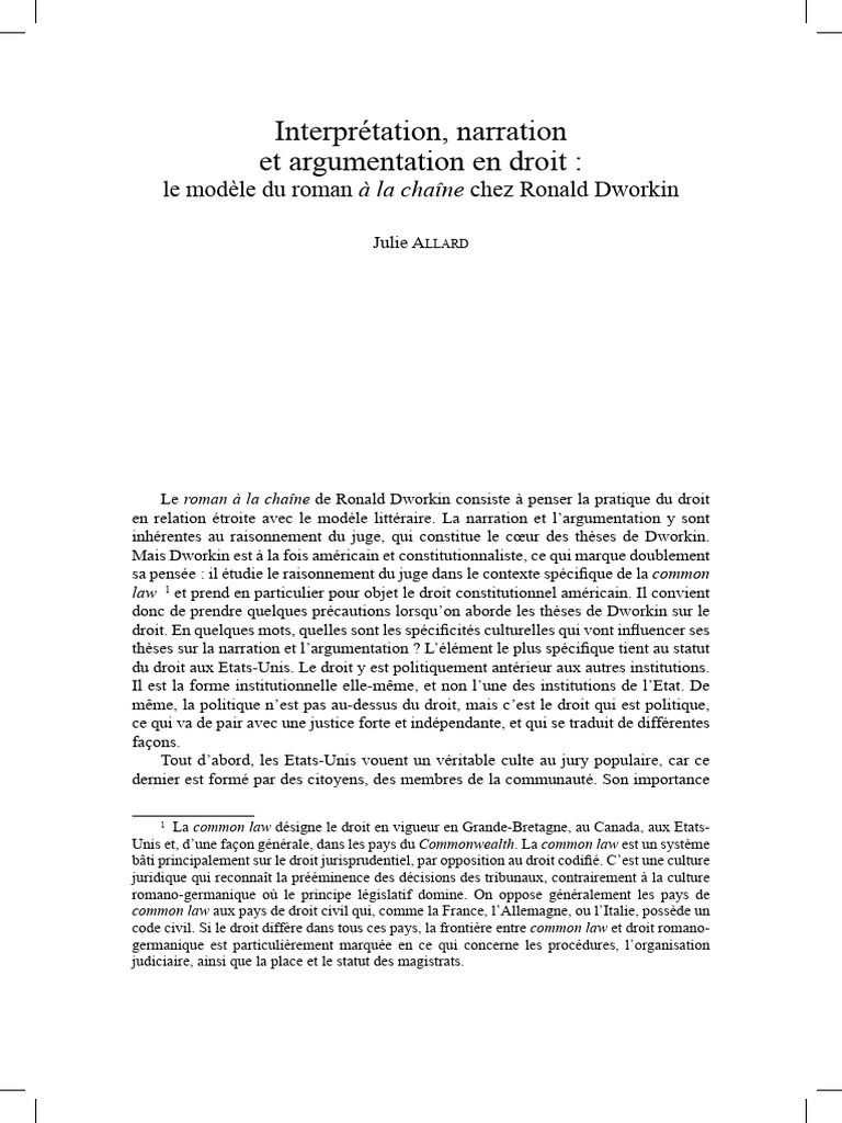 Droit et narration chez Dworkin | PDF | Loi | Constitution