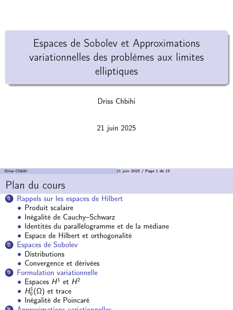 Espaces de Sobolev et Approximations | PDF | Espace de Hilbert ...