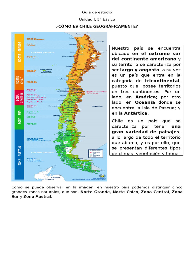 Geografía de Chile: Zonas Naturales | PDF | Andes | Clima