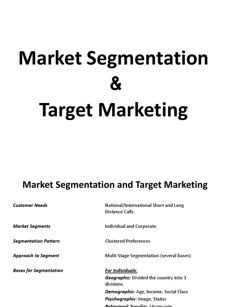 Market Segmentation & Target Marketing | PDF | Business | Finance ...
