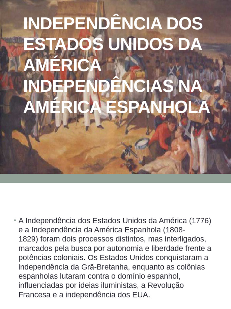 Independência Dos Estados Unidos Da América Independências Na | PDF ...