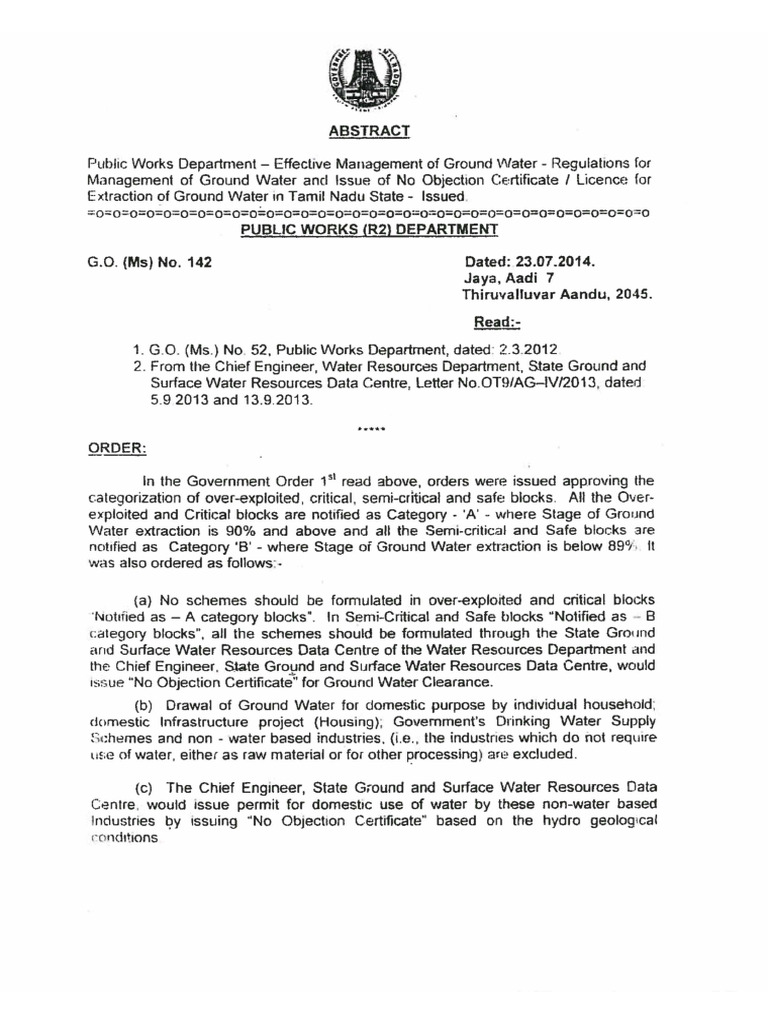 G.O. Ms. 142 P.W.D. 23.07.2014 | PDF