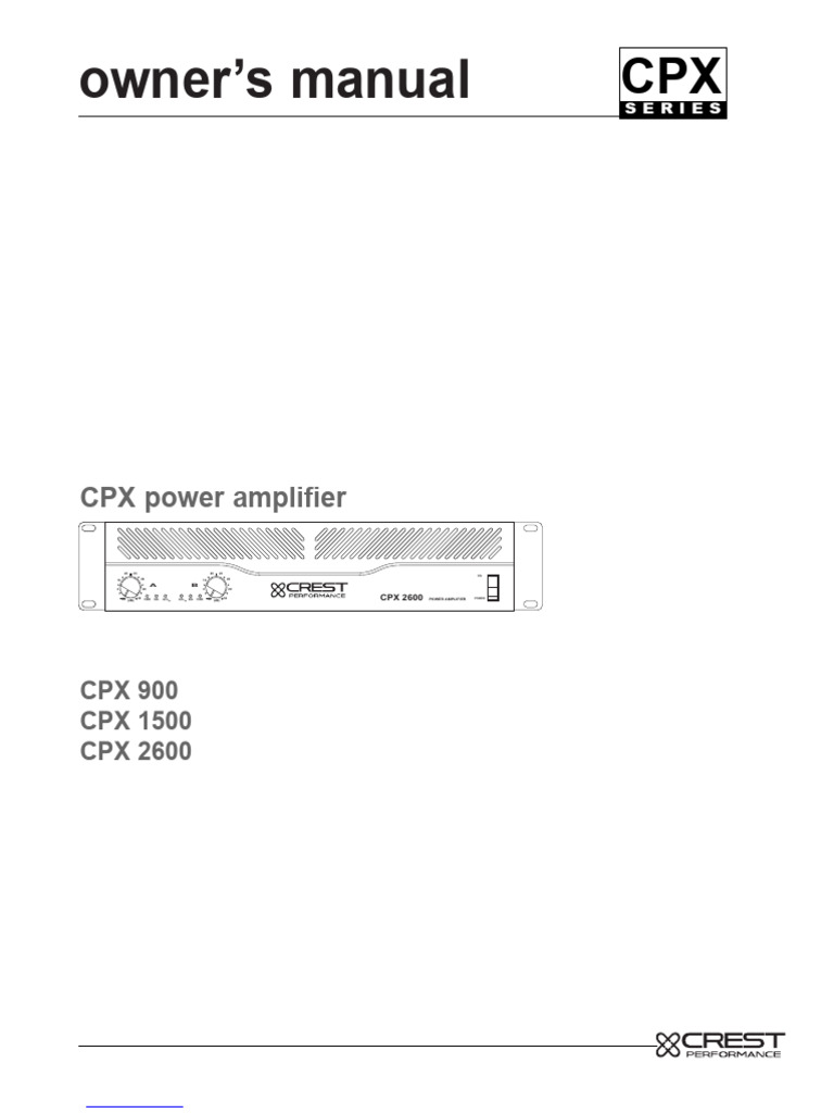 CPX 1500 | PDF | Amplifier | Loudspeaker