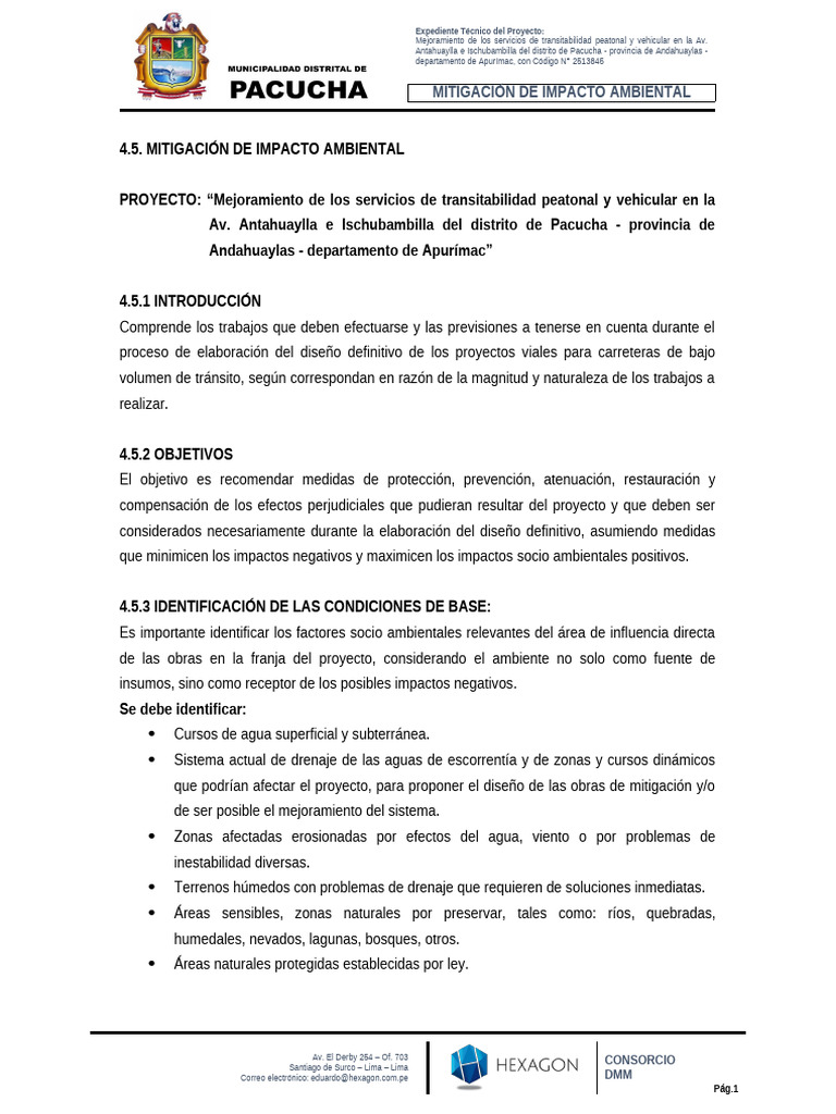 4.5 Mitigacion Ambiental - DMM Final | PDF | Entorno natural | Residuos