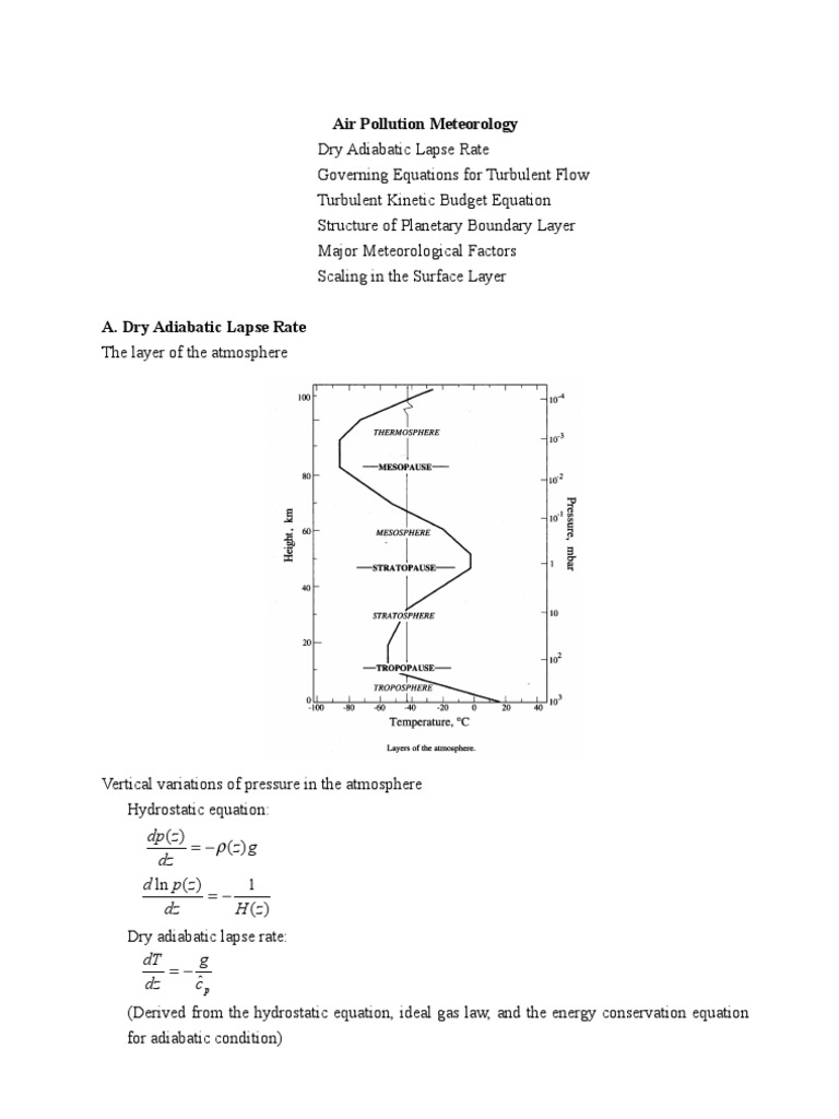 Air Pollution Meteorology Pdf Boundary Layer Turbulence