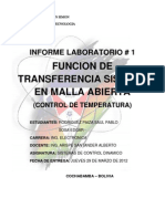 Función de Transferencia Sistema en Malla Abierta 01