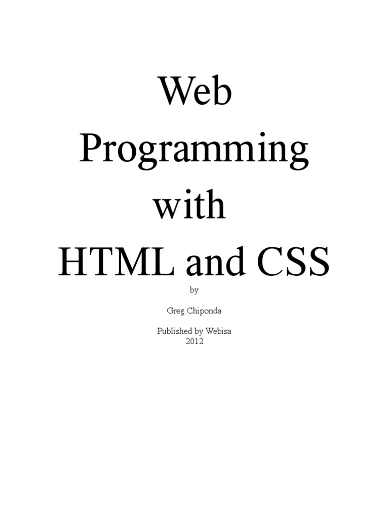 Web Programming With HTML and Css | PDF | Hypertext Transfer Protocol ...
