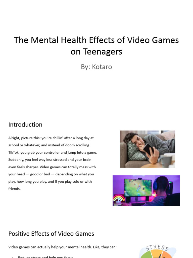 The Mental Health Effects of Video Games On Teenagers | PDF ...