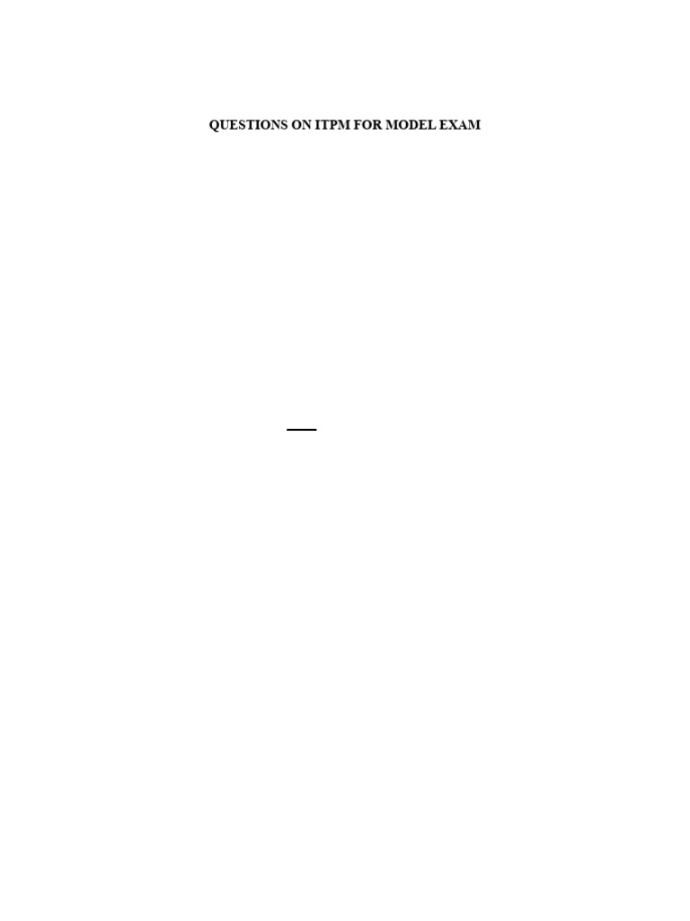 ITPM Model Exam Questions and Answers | PDF | Project Management ...