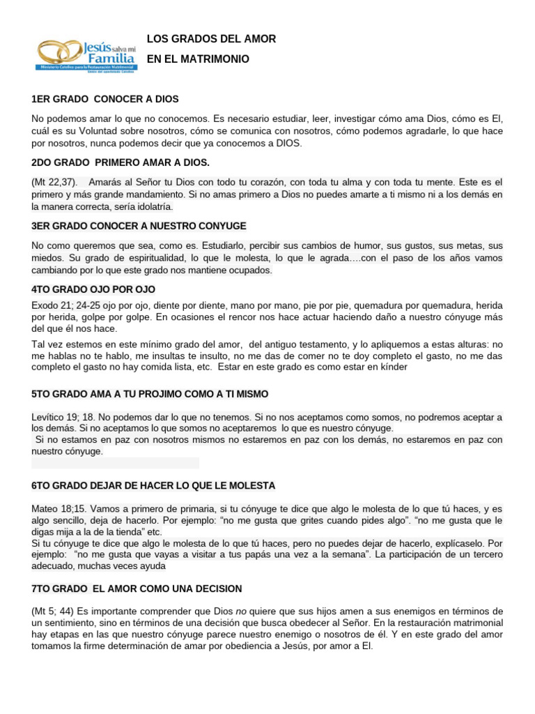 Grados del Amor en el Matrimonio | PDF | Amor | Pecado