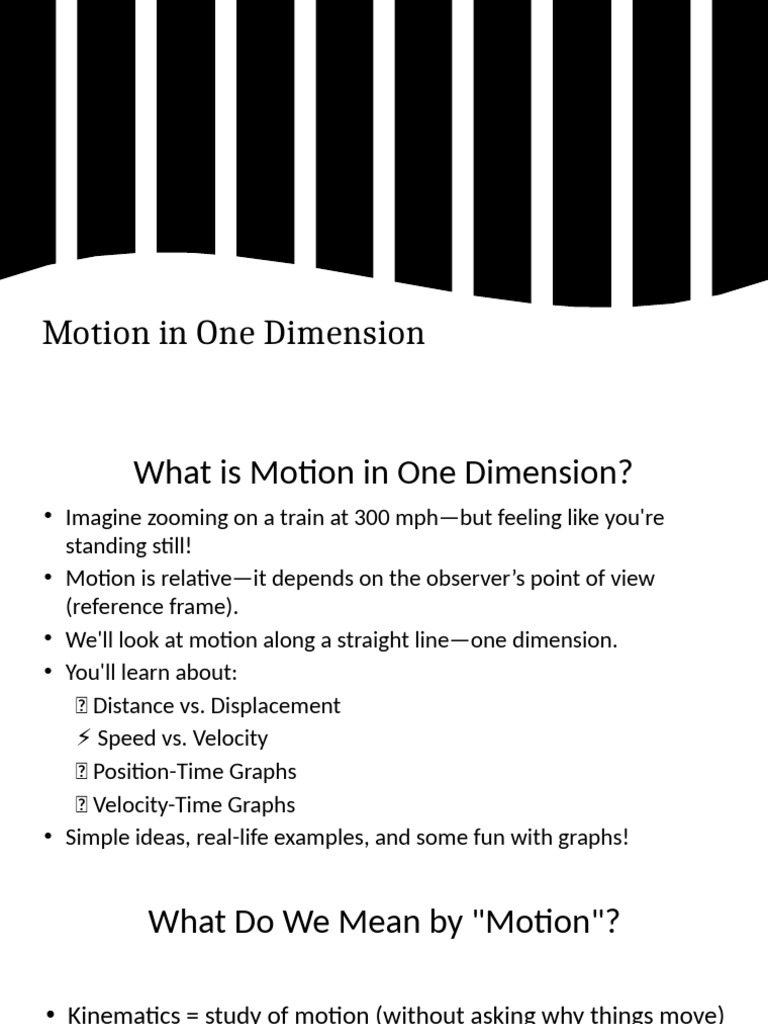 Motion in One Dimension FULL | PDF | Distance | Kinematics