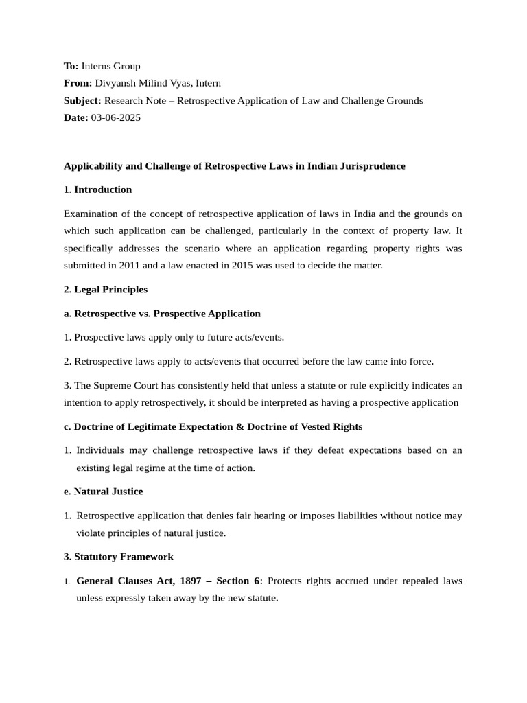 Retrospective Legislation | PDF | Ex Post Facto Law | Property