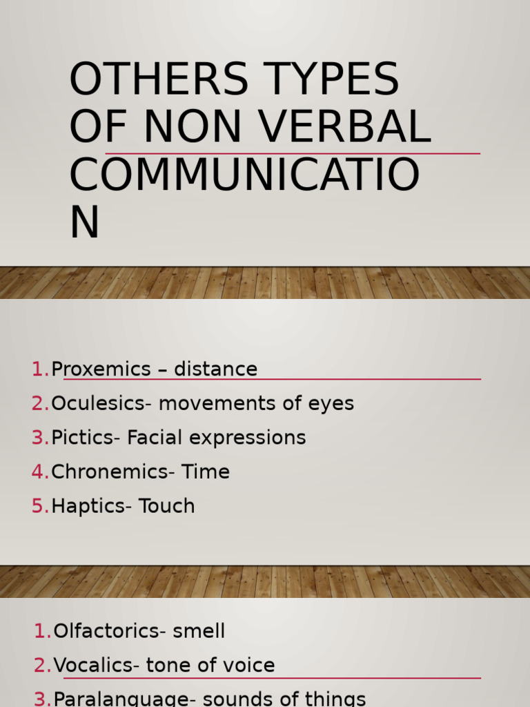Others Types of Non Verbal Communication | PDF