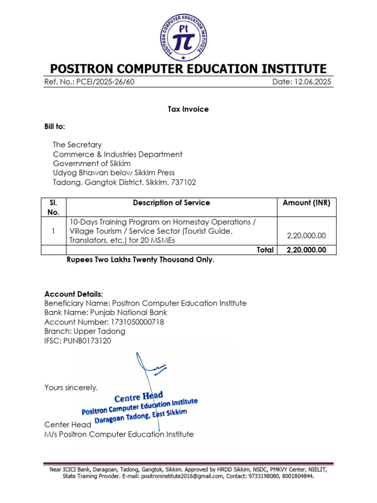 Training Tax Invoice Under RAMP | PDF | Government Of India | Economies