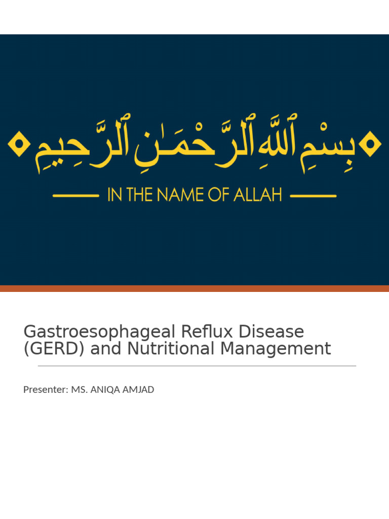 GERD: Nutritional Management Strategies | PDF | Gastroesophageal Reflux ...