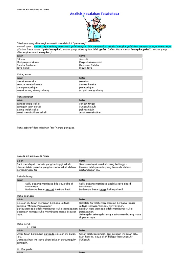 Analisis Kesalahan Tatabahasa Pdf