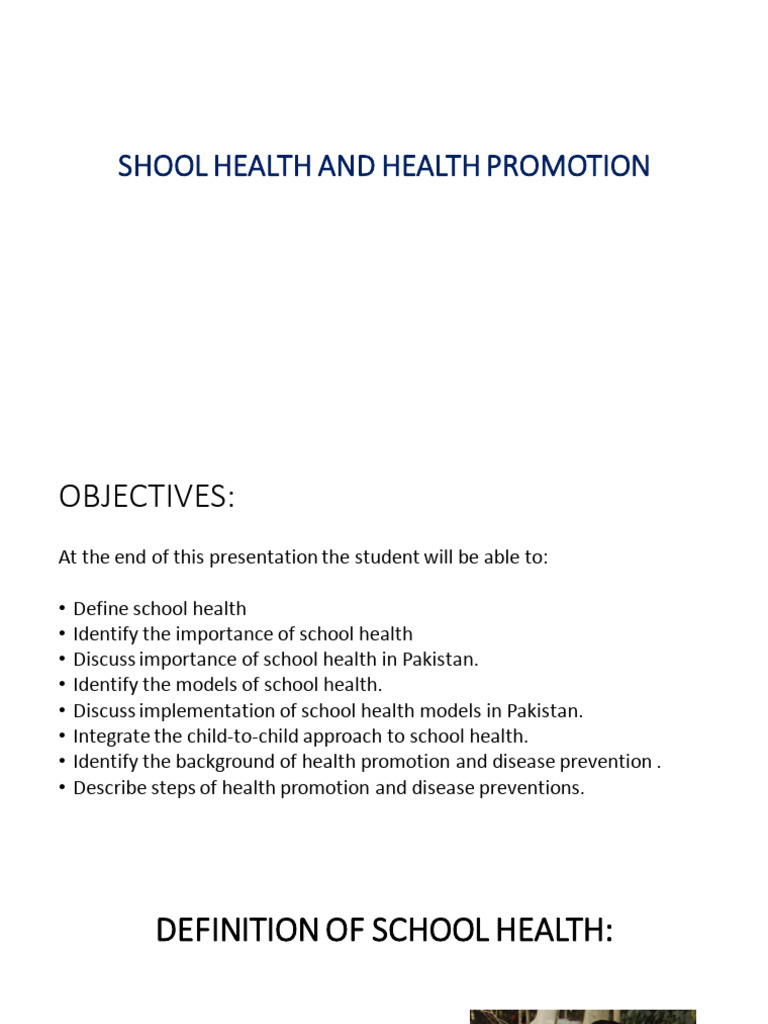 $5 Shool Health and Health Promotion | PDF | World Health Organization ...